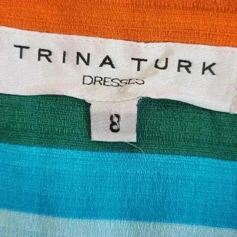 Trina Turk Skooter's Stripe Cotton Emmie Dress in Multi Womens Size 8 - Picture 8 of 14
